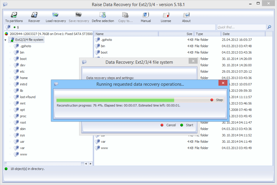 Raise Data Recovery for Ext2/Ext3/Ext4 (para Windows) v. 5