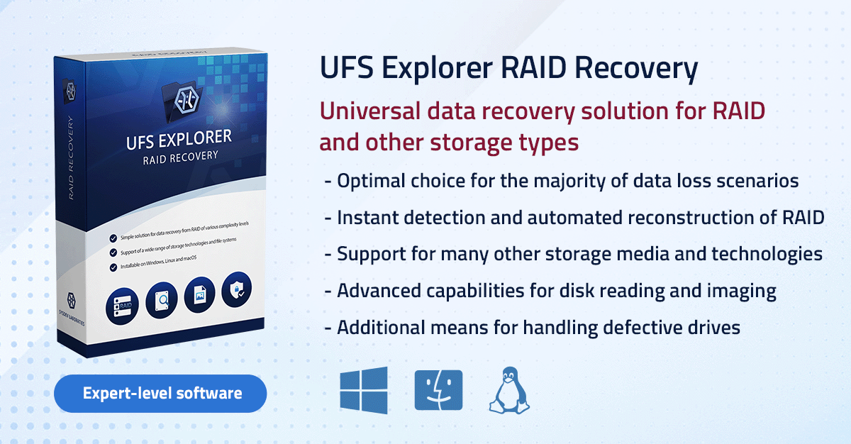UFS Explorer RAID Recovery for Windows ver. 10